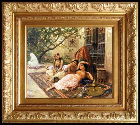 framed  unknow artist Arab or Arabic people and life. Orientalism oil paintings  505, Ta3142-1